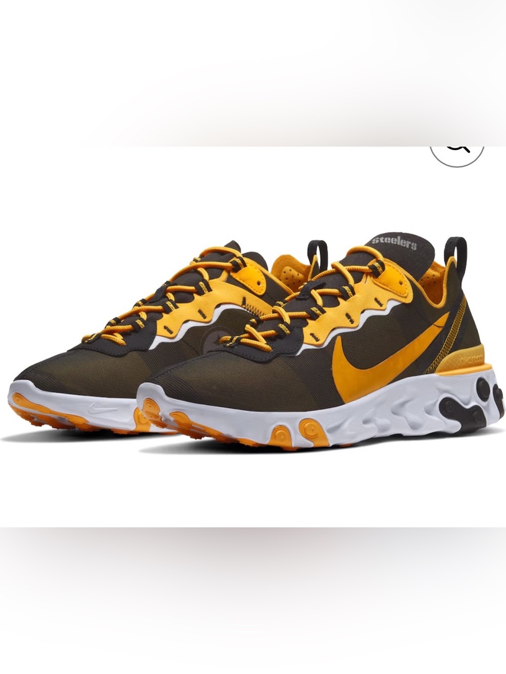 Nike React Element 55 Sneakers in Black and Yellow
